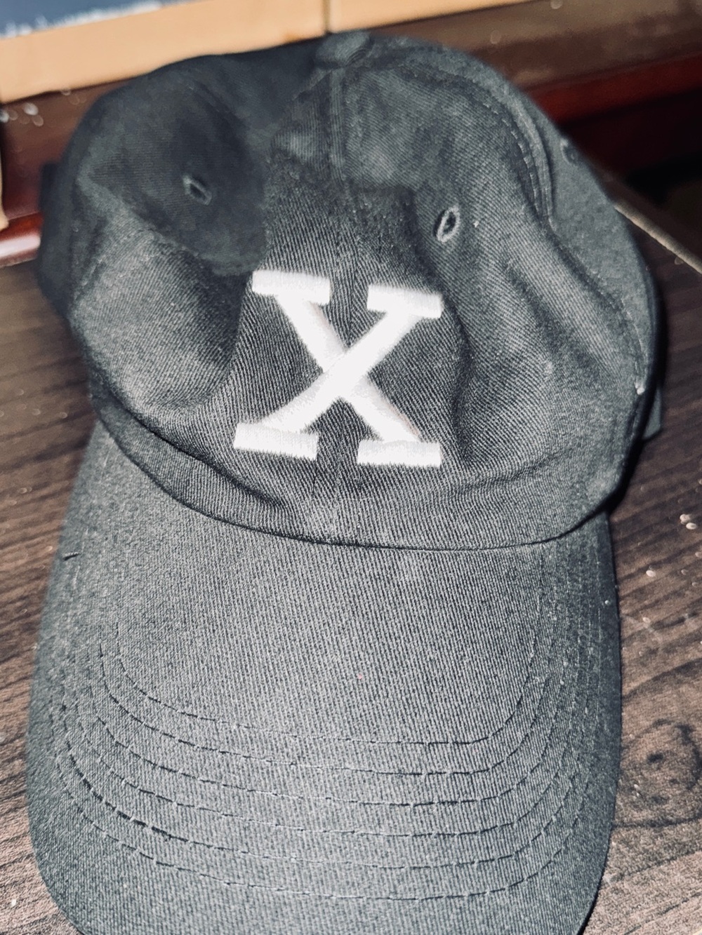 Black Baseball Cap with White 'X' Logo - Men's Accessory